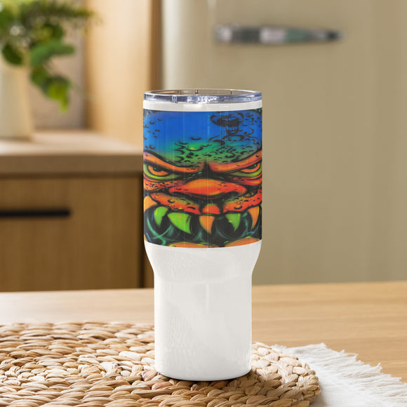 Travel mug with a handle - Toothy Grimace